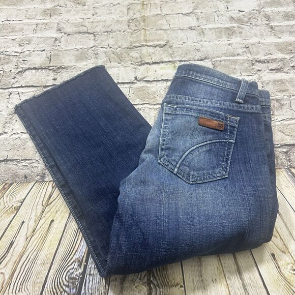 Joe’s Jeans Women’s 26 Blue Socialite Cropped Raw Hem Denim Pants Cowboy - Picture 9 of 13